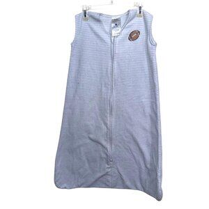 Halo Sleepsack XL Light Blue Baby Wearable Blanket With Zipper & Football Embroi